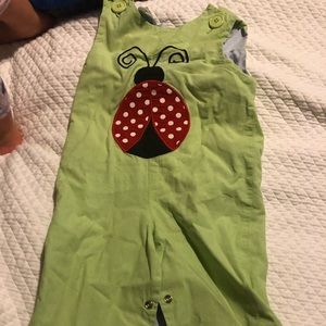 Girls Christmas/spring reversible overall outfit